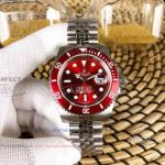 Perfect Replica Rolex Submariner Red Face Stainless Steel Band 40mm Watch